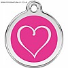 Red Dingo Pretty Hot Pink Heart Dog ID Tag